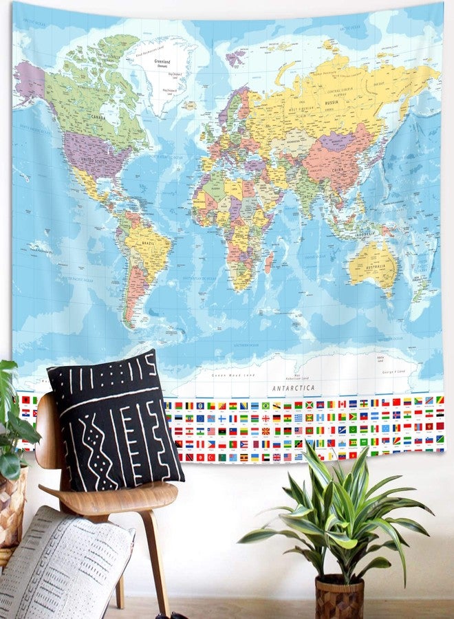 iTapnoom World Map Tapestry Wall Hanging, Map of The World with National Educational Walls Tapestries Room Decor, Boys Girls Kids Map Wall Tapestry for Bedroom Living Room Office Classroom (60X40") - Image 2